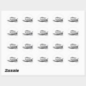 Sticker Rond Science-fiction vintage Steampunk Éclipse de dirig (Feuille)