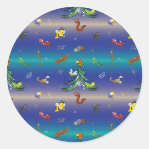 Sticker Rond Science, Insect Buver Arbre de Noël