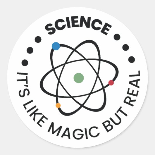 Sticker Rond Science It's Like Magic, but Real | Funny Science (Devant)