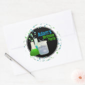 Sticker Rond Science Lab Anniversaire (Enveloppe)
