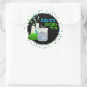 Sticker Rond Science Lab Anniversaire (Sac)
