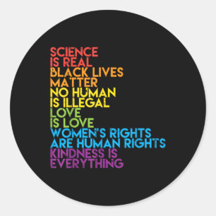 Sticker Rond Science Vie Noire Réelle Rainbow Lgbt Pride Blm