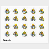 Sticker Rond Scientifique Canard en Caoutchouc (Feuille)