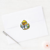 Sticker Rond Scientifique Canard en Caoutchouc (Enveloppe)