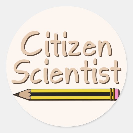 Sticker Rond Scientifique Citoyen (Crayon) (Devant)