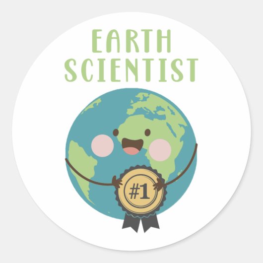 Sticker Rond Scientifique de la Terre (Devant)