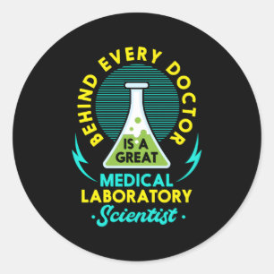 Sticker Rond Scientifique de laboratoire Médicale Technicien de