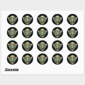 Sticker Rond Scientifique Mad Evil (Feuille)