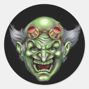 Sticker Rond Scientifique Mad Evil