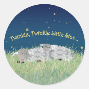 Sticker Rond Scintillement de scintillement peu de moutons de