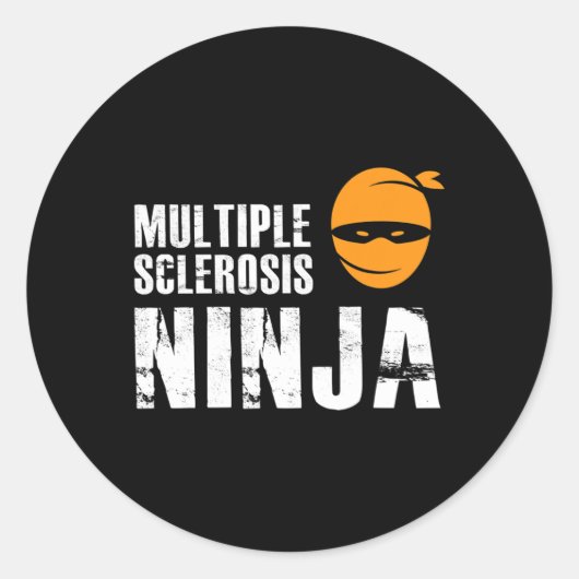Sticker Rond Sclerosis Ninja - Ms Support Awareness Fighter (Devant)