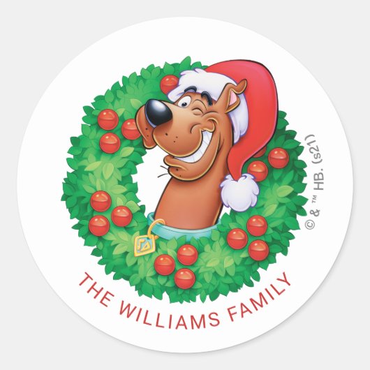 Sticker Rond Scooby de Christmas Wreath (Devant)