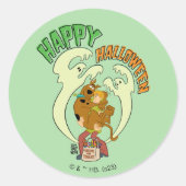 Sticker Rond Scooby-Doo | Bonne Halloween (Devant)