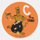 Sticker Rond Scooby-Doo | C est pour Candy (Devant)