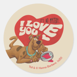 Sticker Rond Scooby-Doo - Ce n'est pas un mystère... Je t'aime