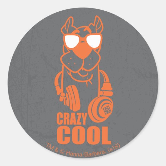 Sticker Rond Scooby-Doo "Cool fou" casque graphique (Devant)