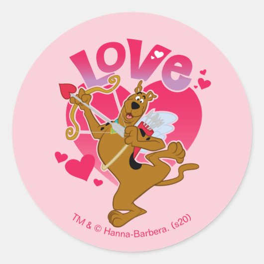 Sticker Rond Scooby-Doo Cupid - Amour (Devant)