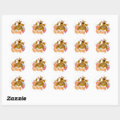 Sticker Rond Scooby-Doo En Fleurs (Feuille)
