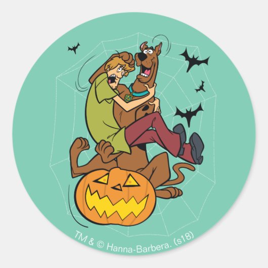 Sticker Rond Scooby-Doo et Shaggy Halloween Fright (Devant)