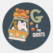 Sticker Rond Scooby-Doo | G est pour Ghosts (Devant)