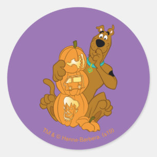 Sticker Rond Scooby-Doo   Halloween Jack-O-Lantern
