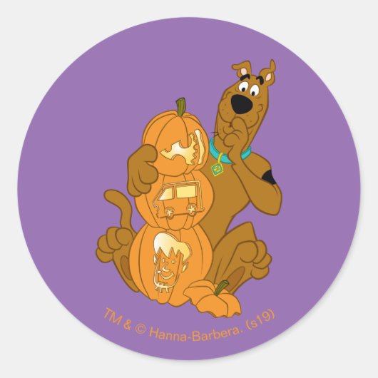 Sticker Rond Scooby-Doo | Halloween Jack-O-Lantern (Devant)