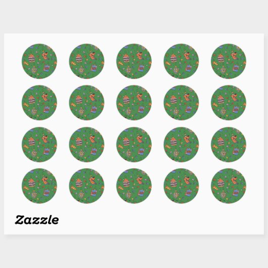Sticker Rond Scooby-Doo Holiday Snack Lights Pattern (Feuille)