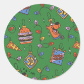 Sticker Rond Scooby-Doo Holiday Snack Lights Pattern (Devant)