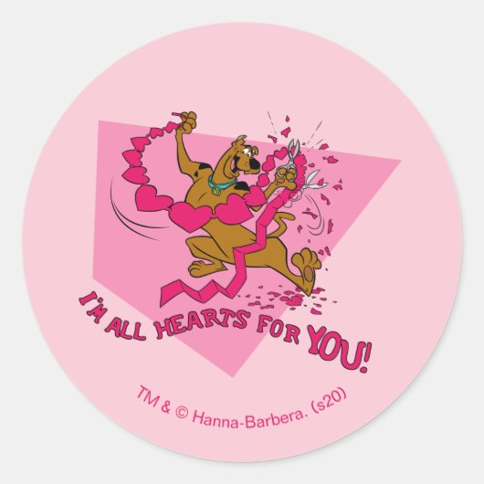 Sticker Rond Scooby-Doo - Je suis tout coeur pour vous (Devant)