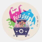 Sticker Rond Scooby-Doo | La Machine Mystérieuse Sans Peur (Devant)