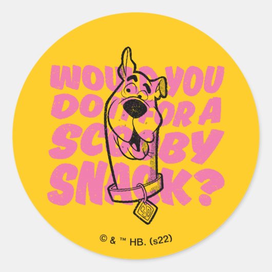 Sticker Rond Scooby-Doo |Le Feriez-Vous Pour Un Snack Scooby ? (Devant)