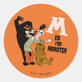 Sticker Rond Scooby-Doo | M est pour Monster (Devant)
