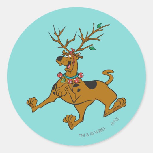 Sticker Rond Scooby-Doo Noël Antlers (Devant)