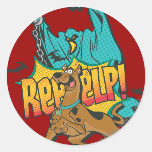 Sticker Rond Scooby Doo "Reeeelp !"