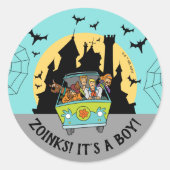 Sticker Rond Scooby-Doo Spooktacular Halloween Baby shower (Devant)