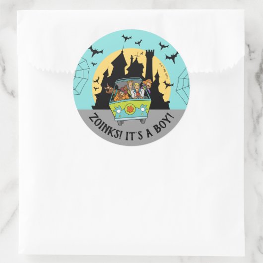 Sticker Rond Scooby-Doo Spooktacular Halloween Baby shower (Sac)