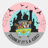 Sticker Rond Scooby-Doo Spooktacular Halloween Baby shower (Devant)