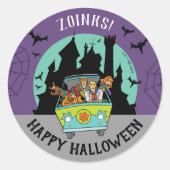 Sticker Rond Scooby-Doo Spooktacular Halloween Party (Devant)