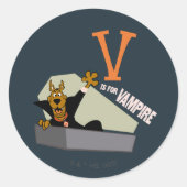 Sticker Rond Scooby-Doo | V est pour Vampire (Devant)