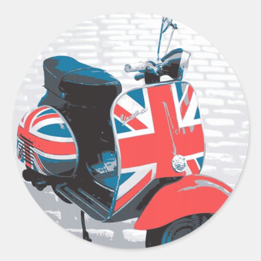 Sticker Rond Scooter classique Mod (Devant)