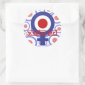 Sticker Rond Scooter Girl conception sur l'arrière - plan cible (Sac)