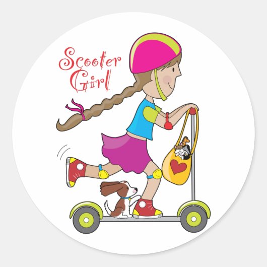 Sticker Rond Scooter Kid (Devant)
