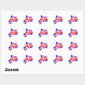 Sticker Rond Scooter lumineux d'Union Jack (Feuille)