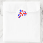 Sticker Rond Scooter lumineux d'Union Jack (Sac)