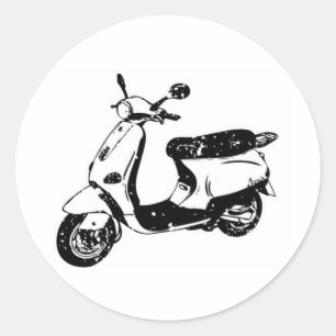 Sticker Rond Scooter noir