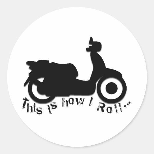 Sticker Rond Scooter ou E-Bike - Voici comment je roule! (Devant)