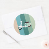 Sticker rond Scooter rayé rétrograde brillant (Enveloppe)