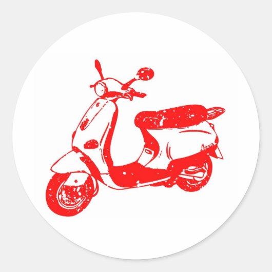 Sticker Rond Scooter rouge (Devant)