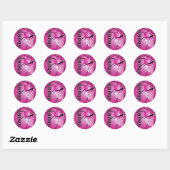 Sticker Rond Score de basket en rose (Feuille)