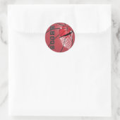 Sticker Rond Score de basket en rouge (Sac)